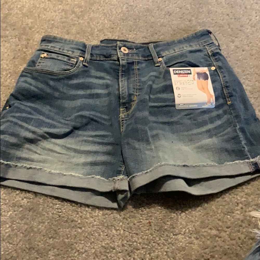 light blue denim shorts